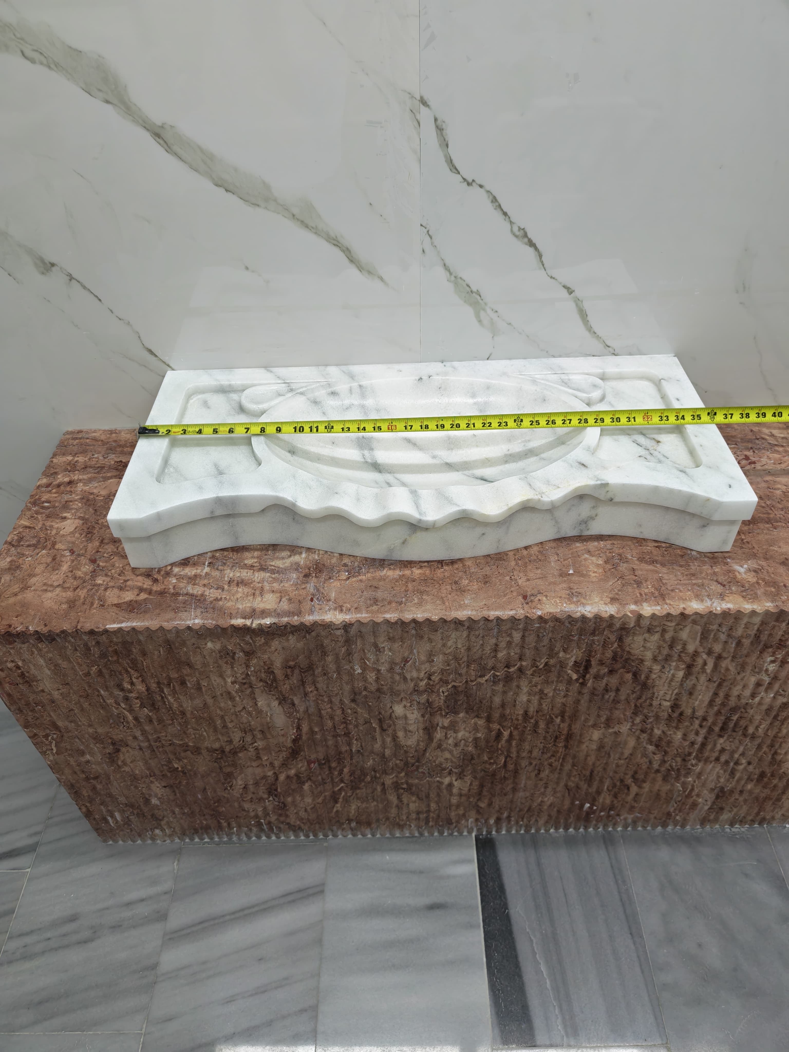 Honed Carrara Sink  W36.23"xD15.75"xH4.73"