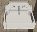 Custom Travertine sink for Sadie 23.5”x16”x6” 8” backsplash