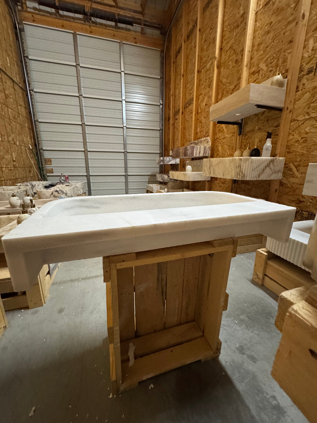 Handmade White Carrara Marble Sink: Wall Mounted Washbasin
