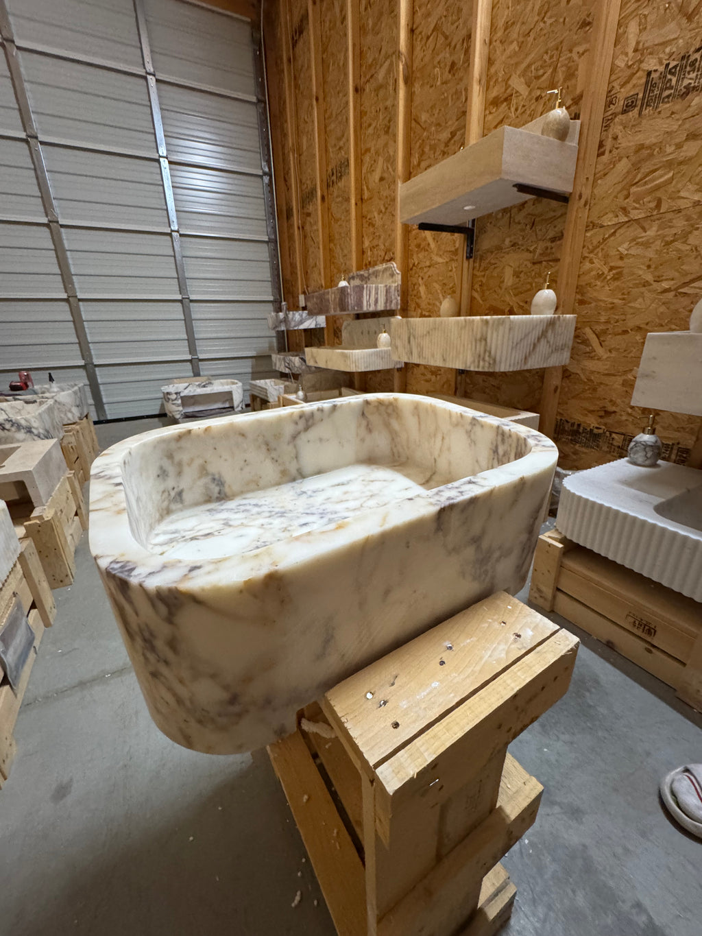 Handcrafted Sugar Marble Vessel Sink: Customizable Wall Mount Basin