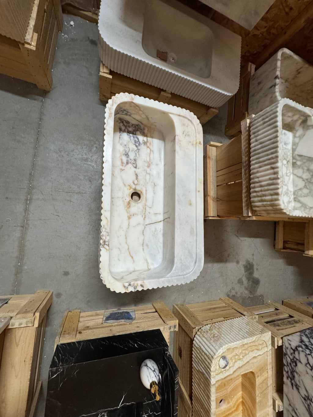 Calacatta Viola Marble Floating Sink: Bathroom Vanity, Powder Room