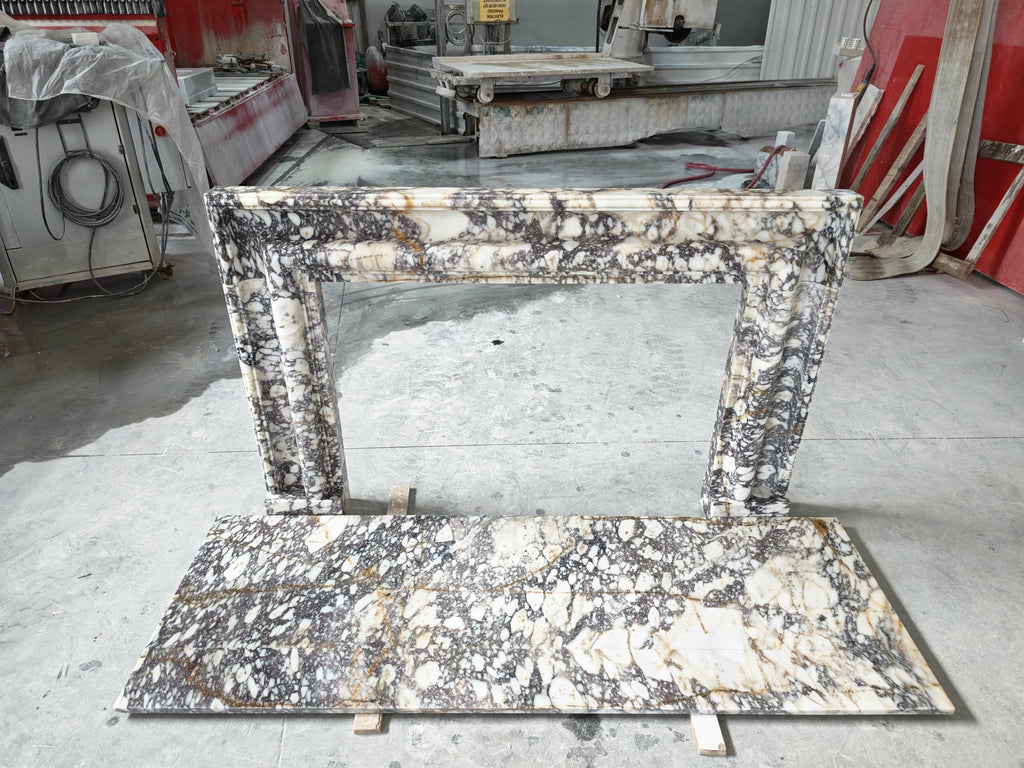Marble Fireplace Frame and Hearth 49"x33"  81"x28" Hearth