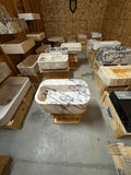 Complete Calacatta Marble Sink:  Wall Mounted Bathroom Sink, Integrated sinks 24"x16"x8"