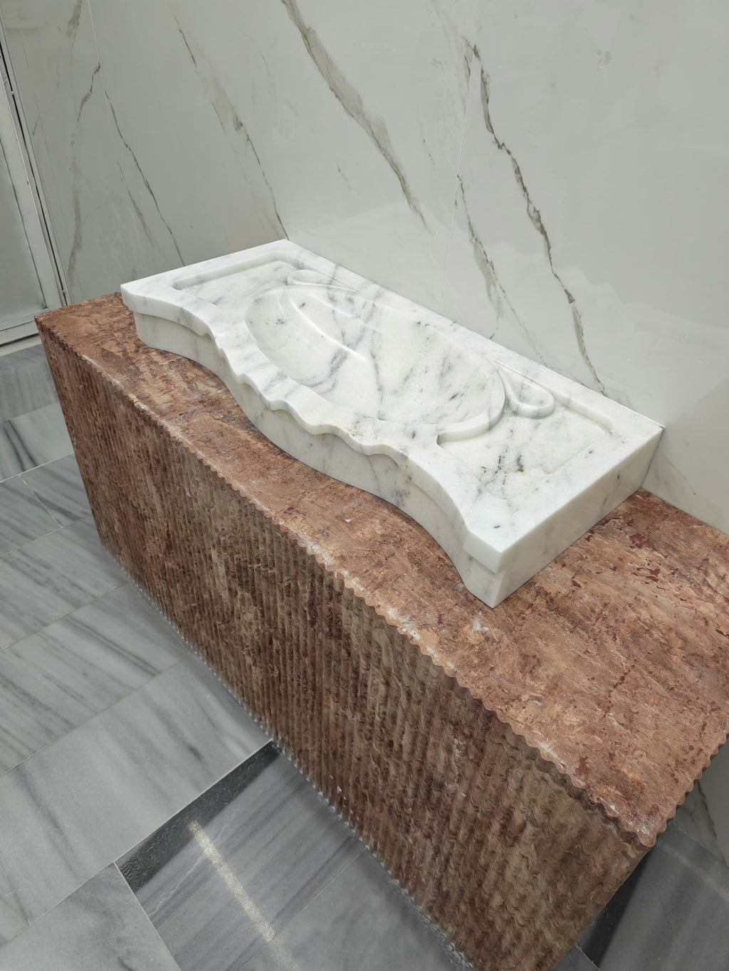 Honed Carrara Sink  W36.23"xD15.75"xH4.73"