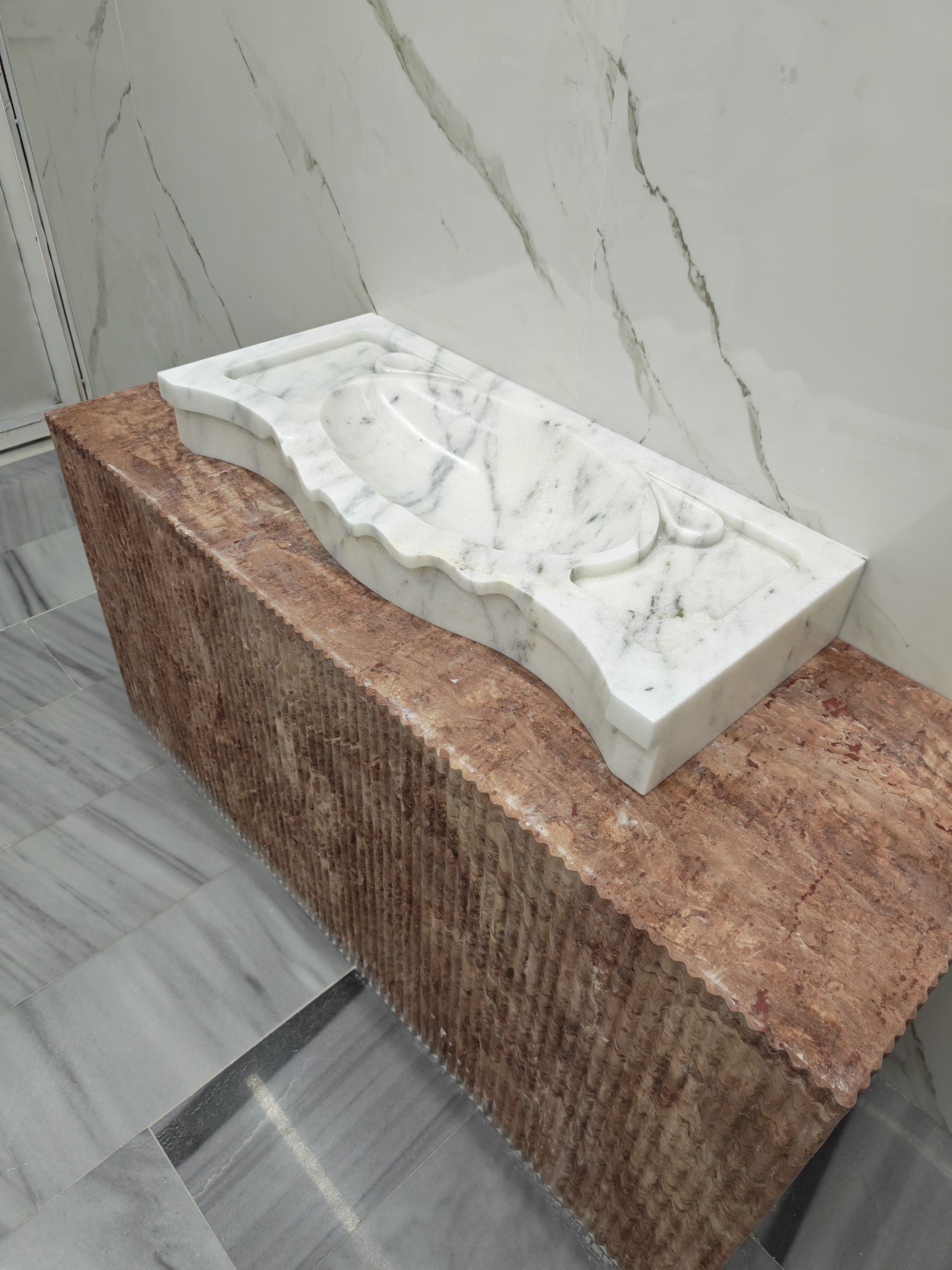 Honed Carrara Sink  W36.23"xD15.75"xH4.73"