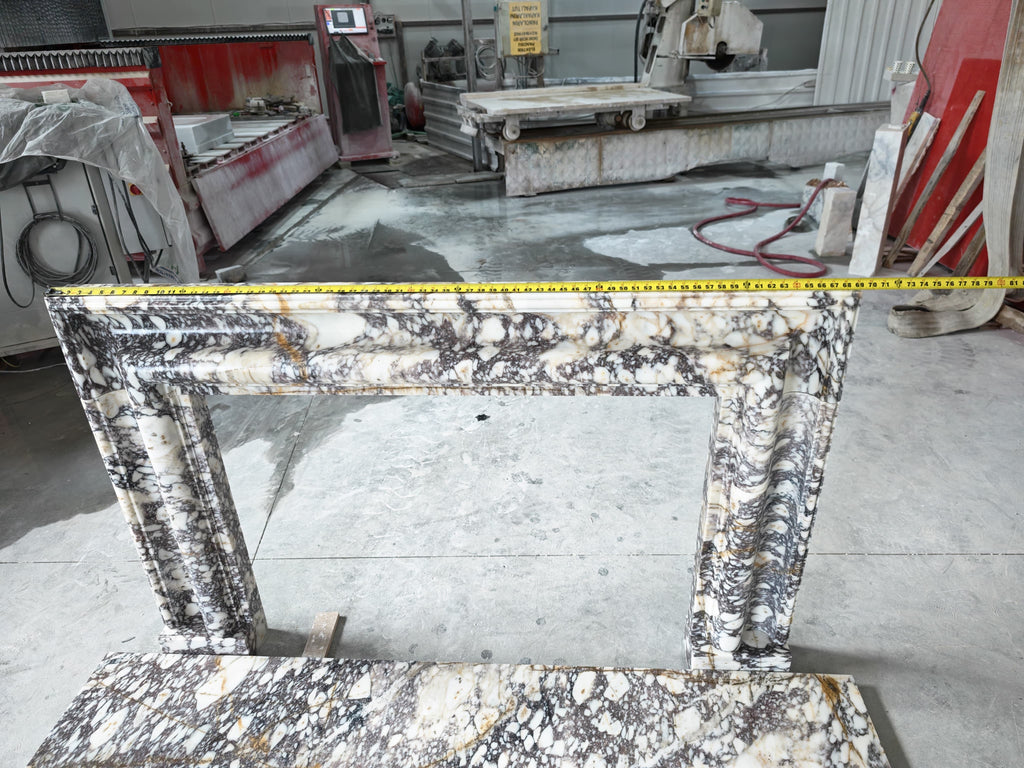 Marble Fireplace Frame and Hearth 49"x33"  81"x28" Hearth