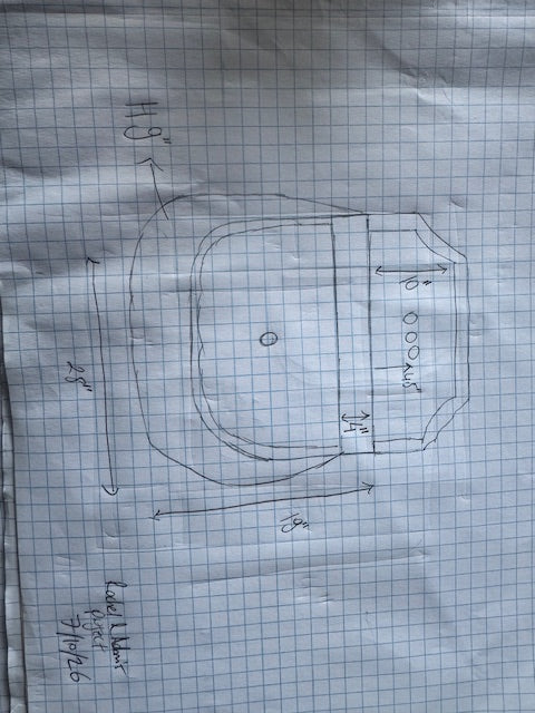 Custom Viola project for Adam 28"x19"x9"  10" backsplash