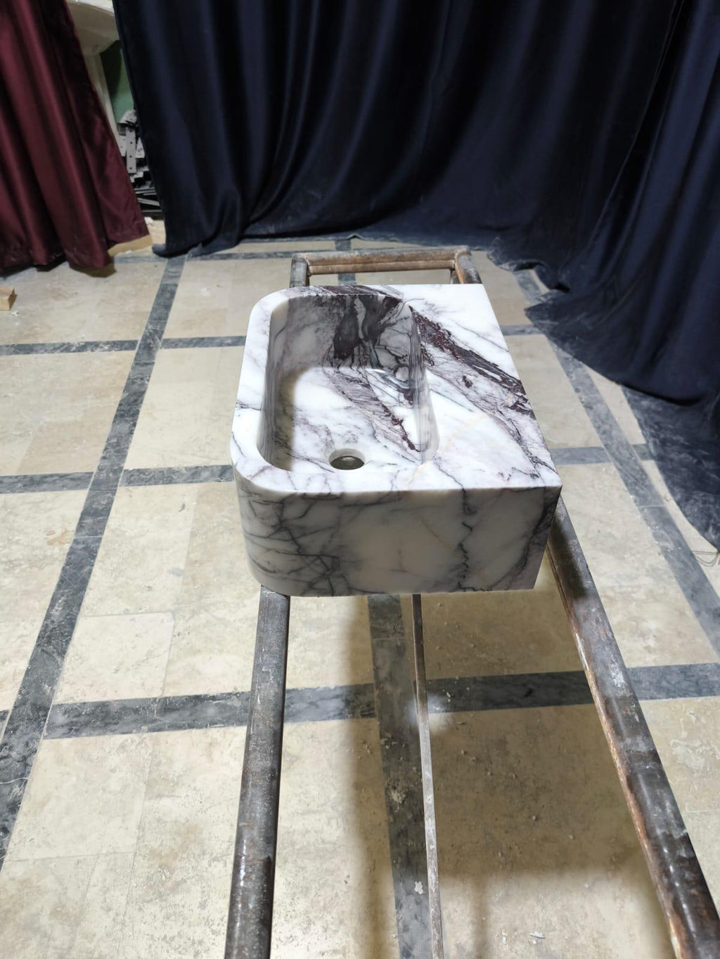 Handmade Lilac Marble Wall Mount Sink: Custom Washbasin