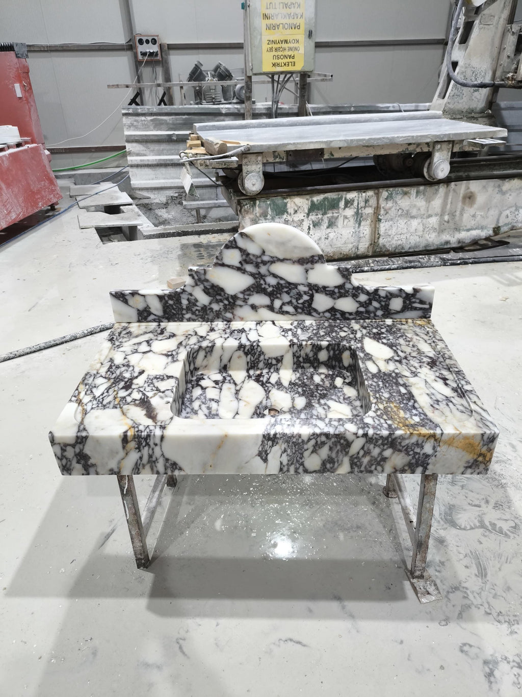 Calacatta Viola Marble Wall Mount Sink: Bathroom Powder Room