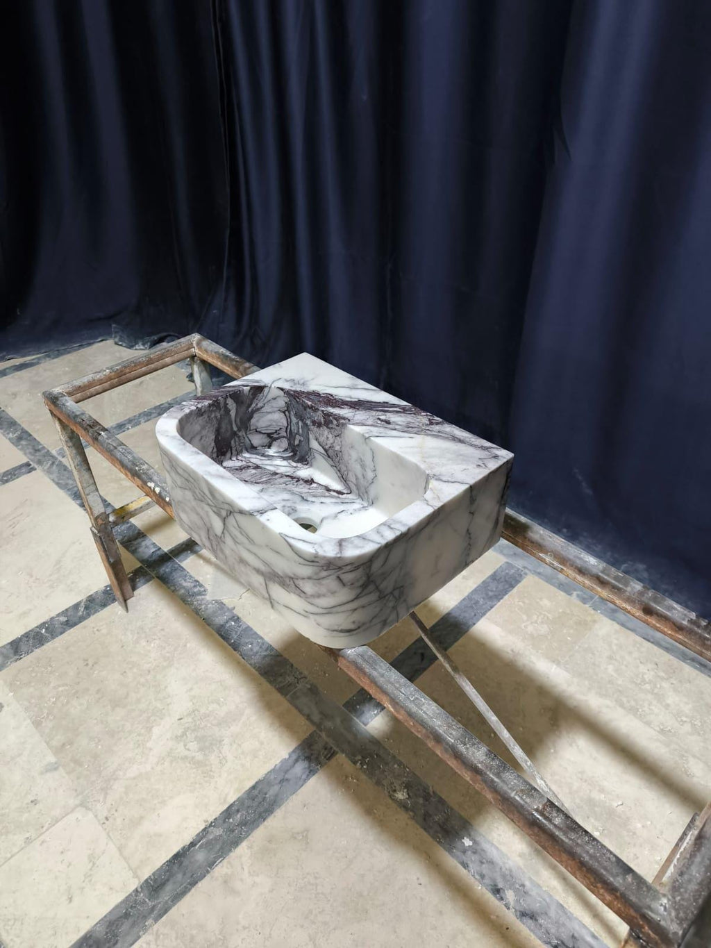 Handmade Lilac Marble Wall Mount Sink: Custom Washbasin