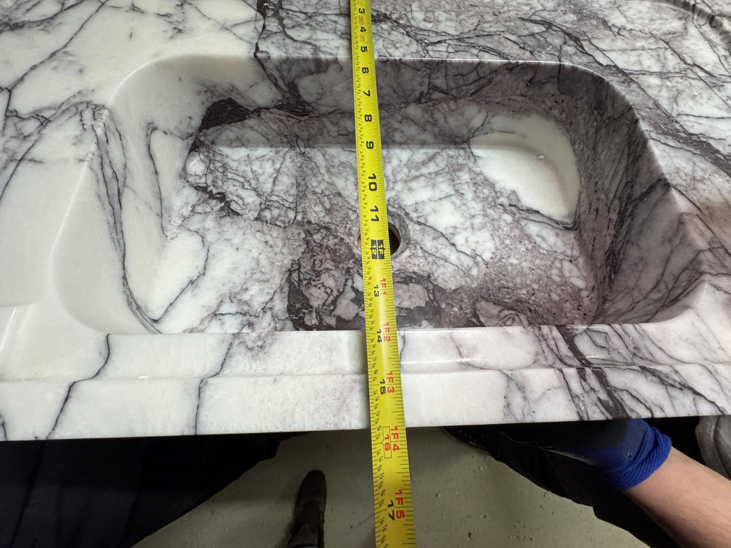 Handmade Lilac Marble Wall Mounted Sink: Modern Bathroom Design (28"x15,7"x6")