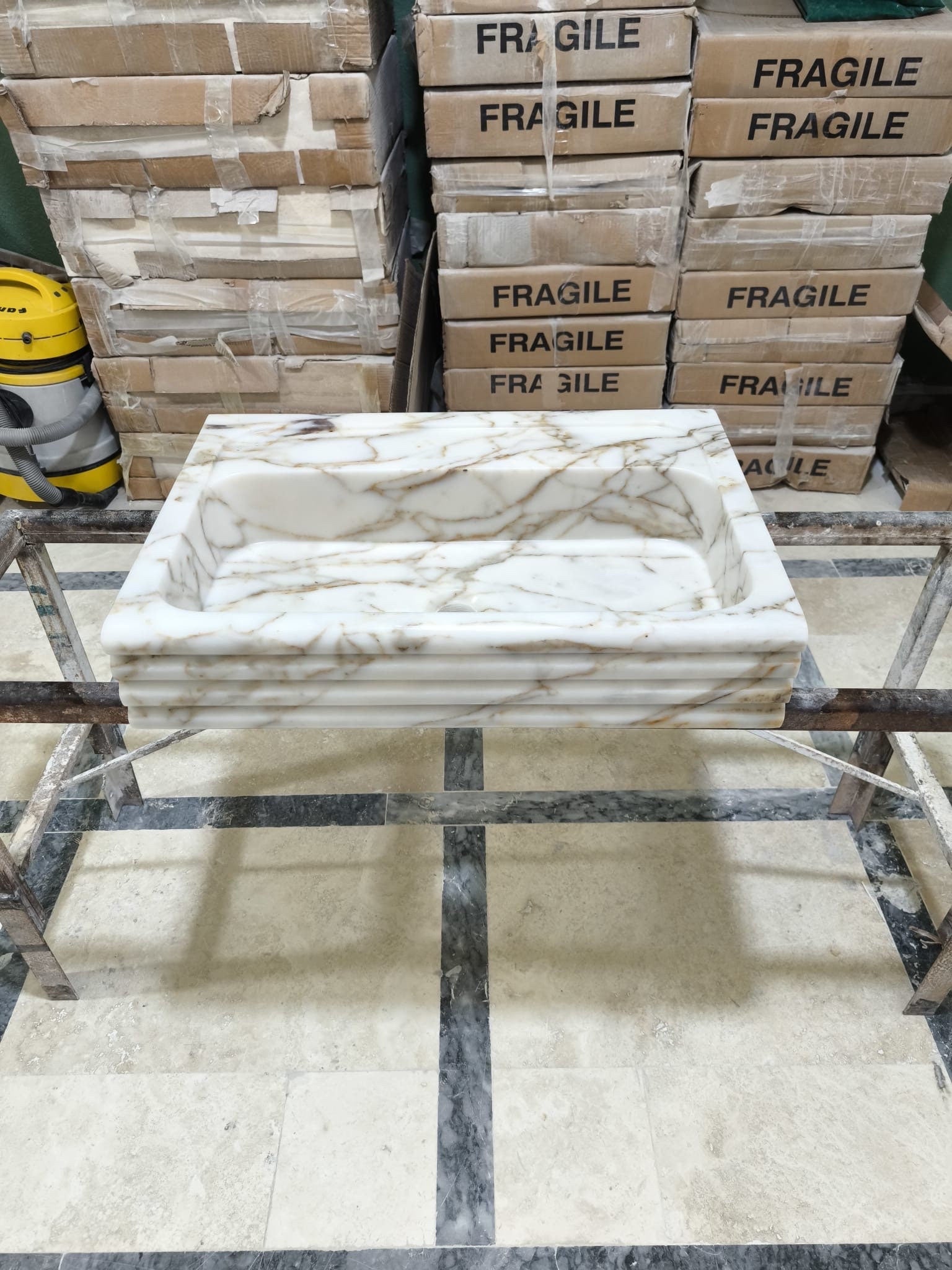 Handcrafted Viola Marble Wall Mounted Sink: Customizable Natural Stone Basin