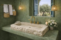 Custom Traverine sink for 30”x15x5.5” Chiseled Edge Stone Washbasin