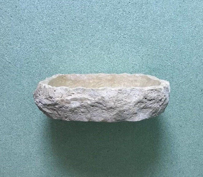 Handcrafted Travertine Marble Wall Sink - Natural Stone Washbasin