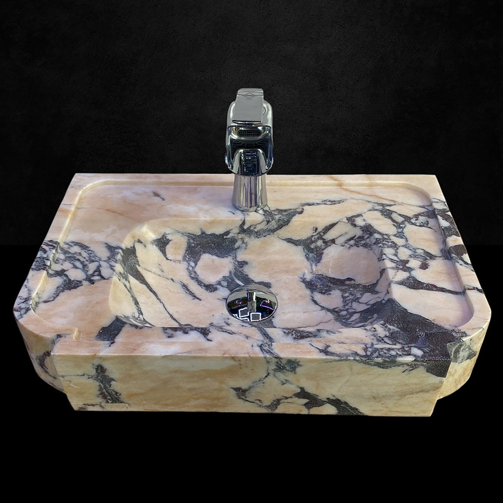 Calacatta Viola Marble Sink: Hand Carved Natural Stone Washbasin
