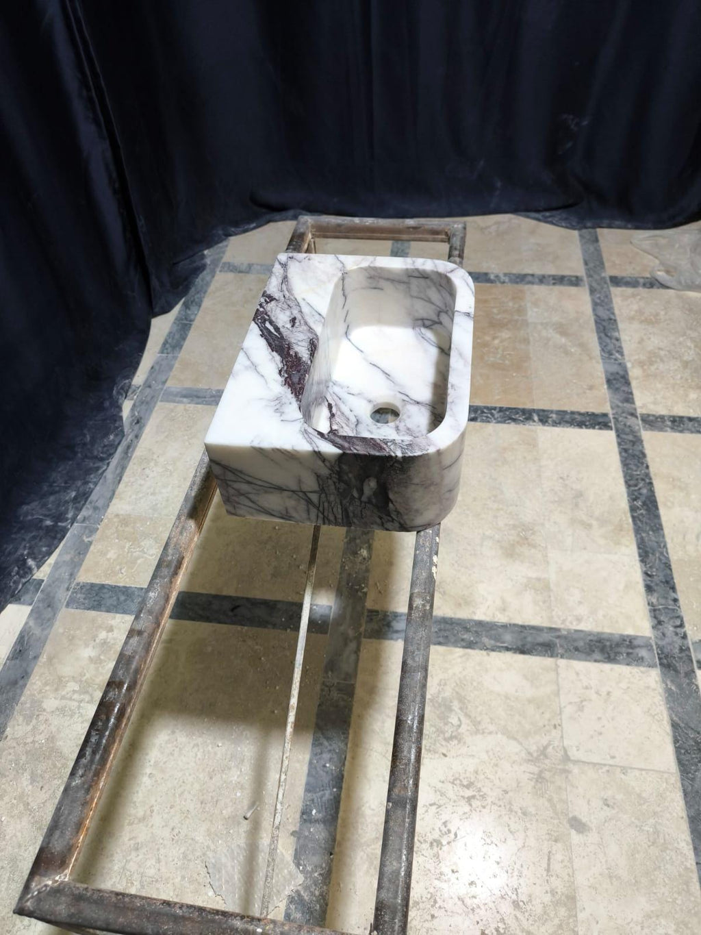 Handmade Lilac Marble Wall Mount Sink: Custom Washbasin