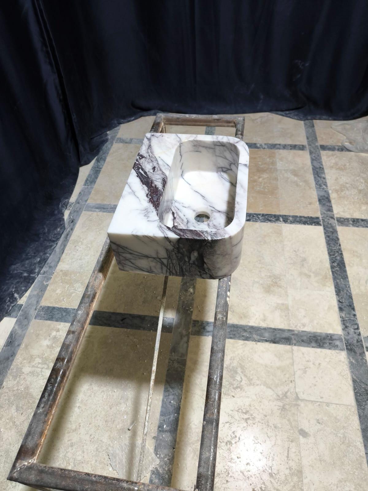 Handmade Lilac Marble Wall Mount Sink: Custom Washbasin
