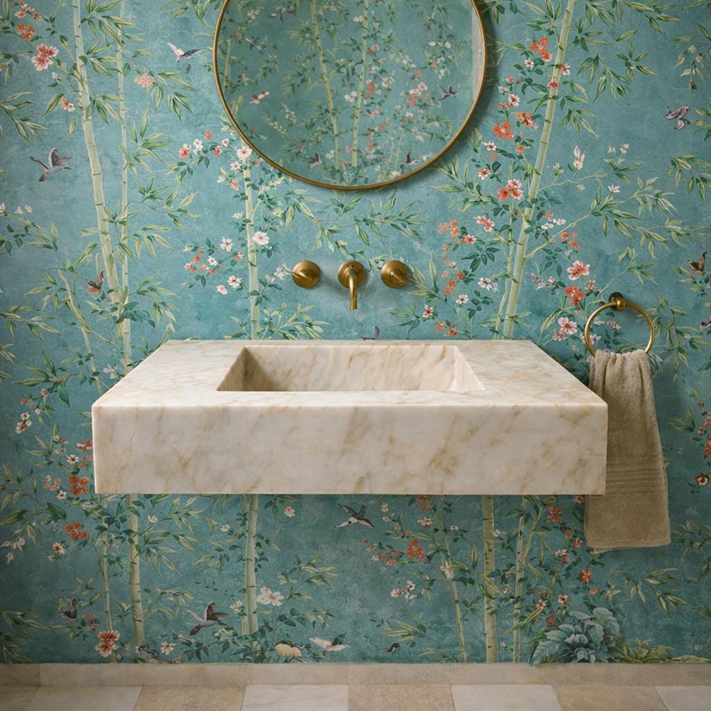 Calacatta Gold Marble Sink, 30"x18"x5" Bathroom Vanity Stone Sink