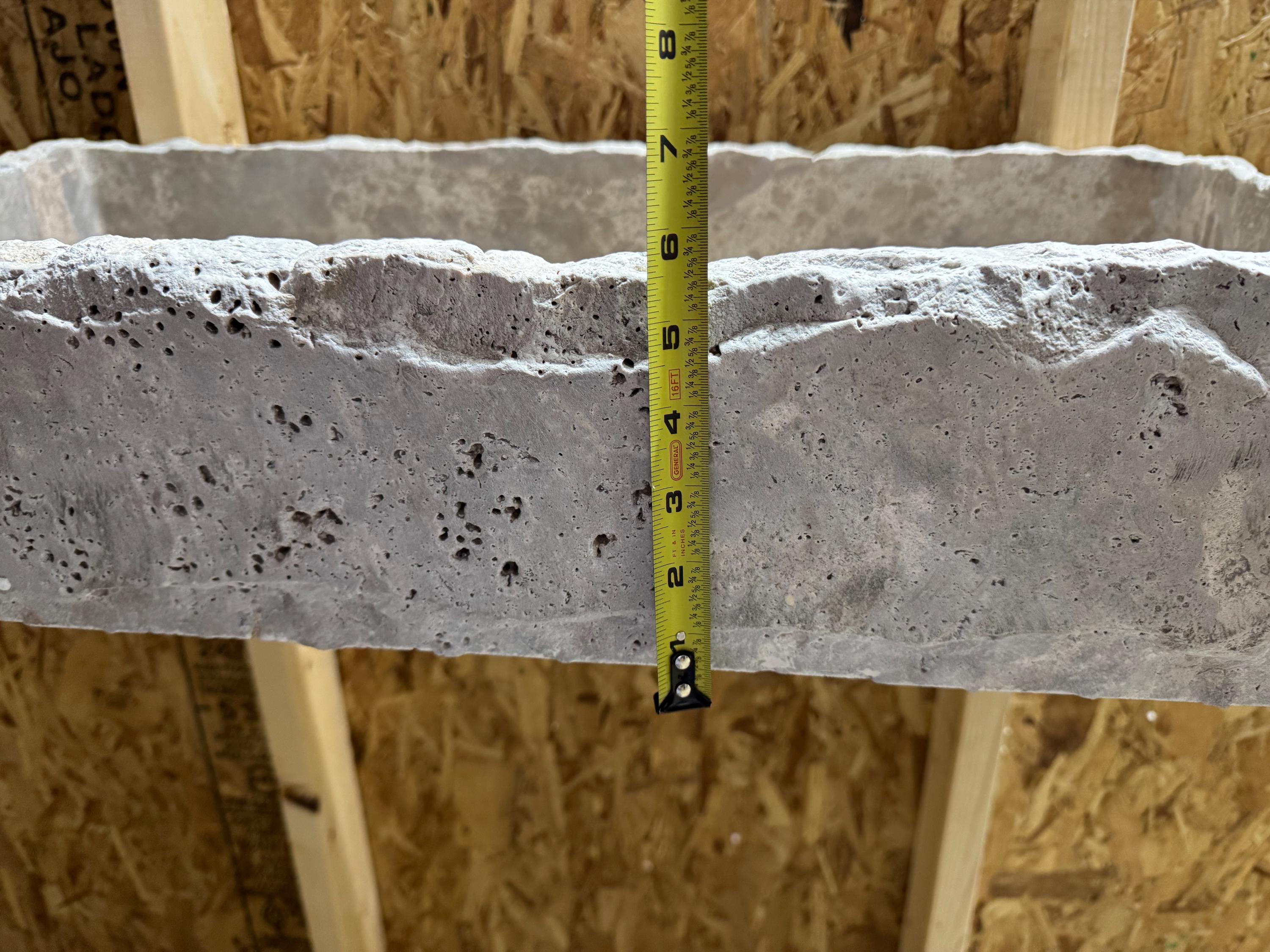 Handcrafted Silver Travertine Rectangular Sink: Natural Stone Washbasin
