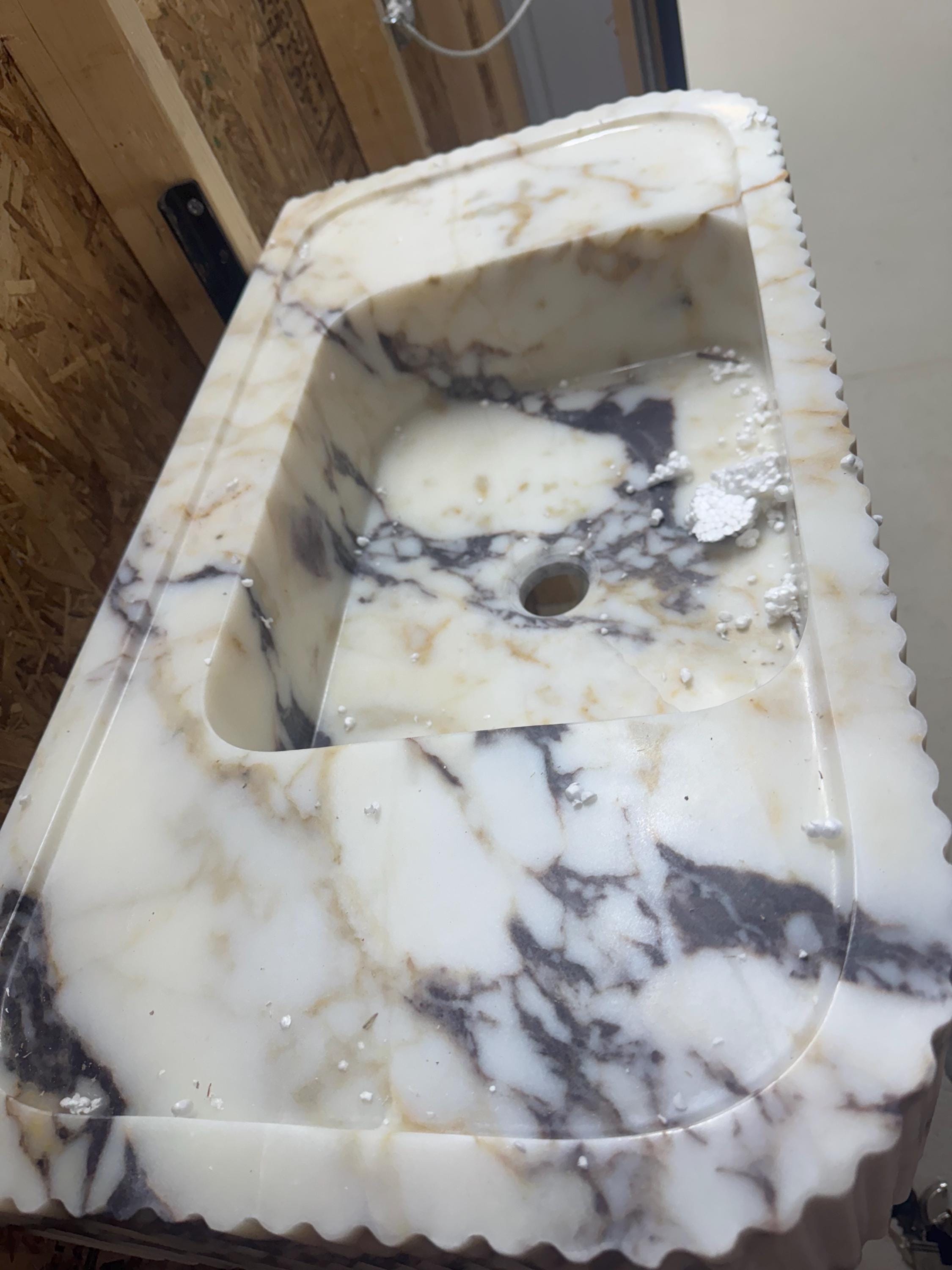 Calacatta Lilac Marble Vessel Sink: Handcrafted Natural Stone Bathroom Sink