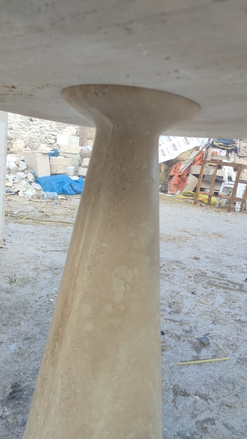 Vintage Travertine Plinth Coffee Table: Custom Natural Stone End Table