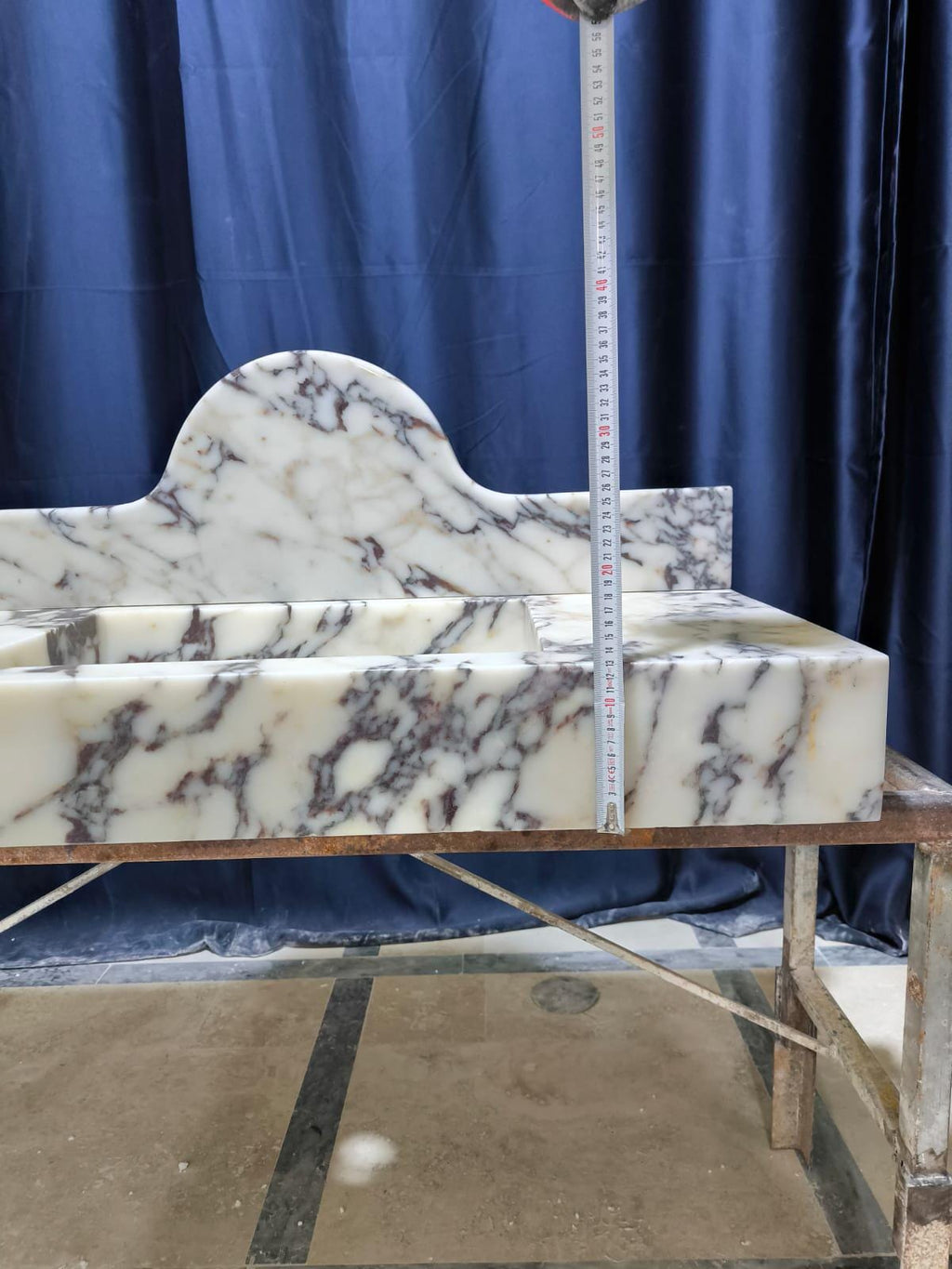 Calacatta Marble Wall Mount Sink: Natural Stone Washbasin