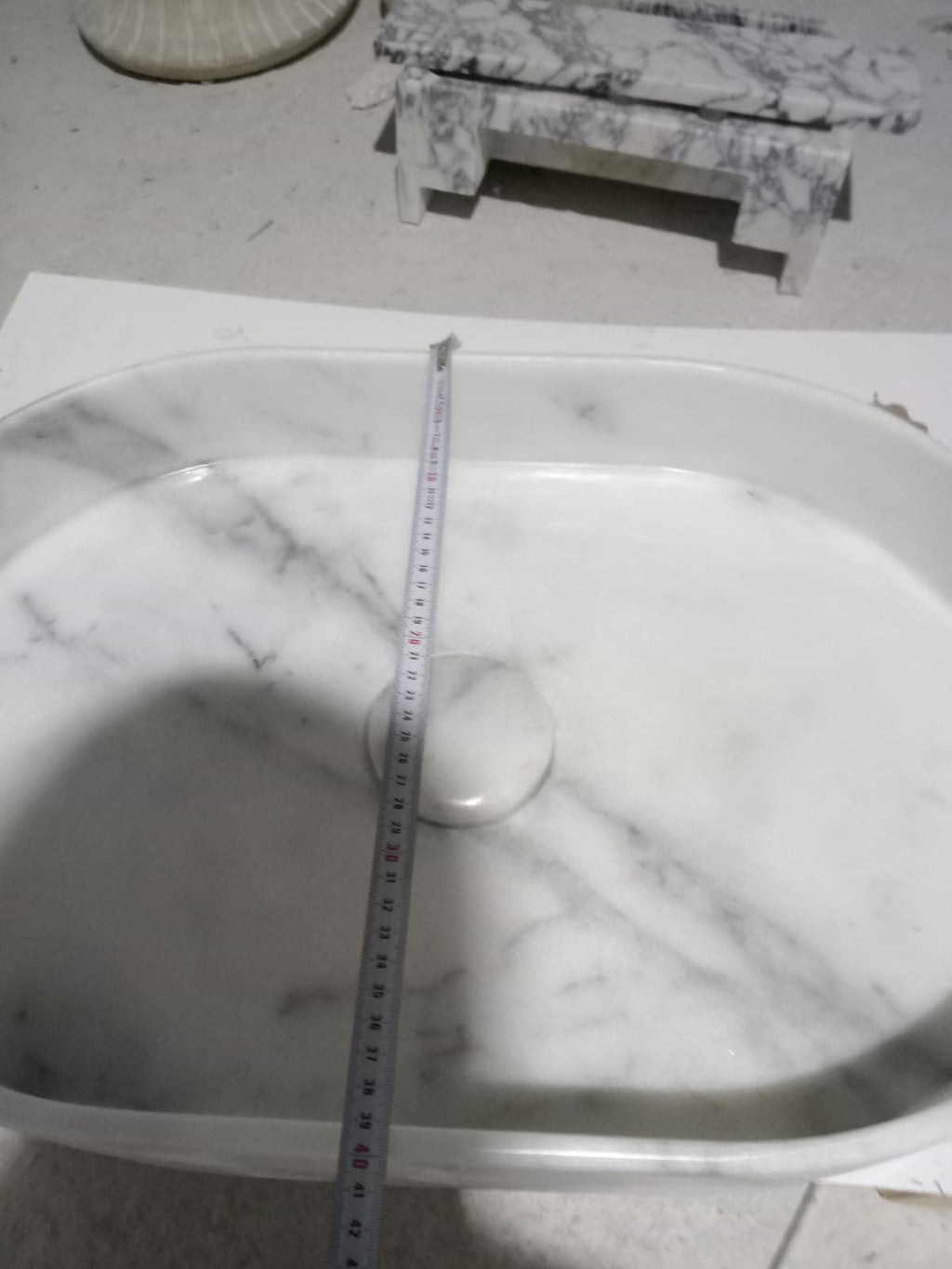 Handcrafted Carrara Marble Vessel Sink: Rounded Bathroom Basin