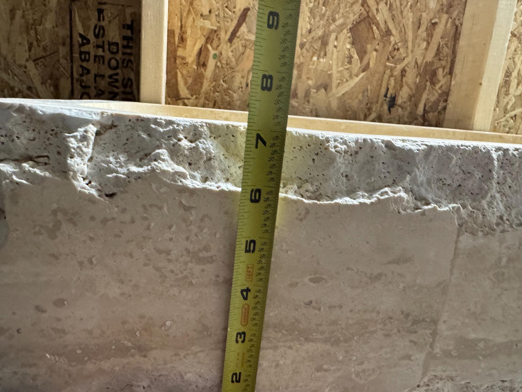 Hand Carved Travertine Marble Sink - Custom Bathroom Vanity (27”x 18” x 7”)