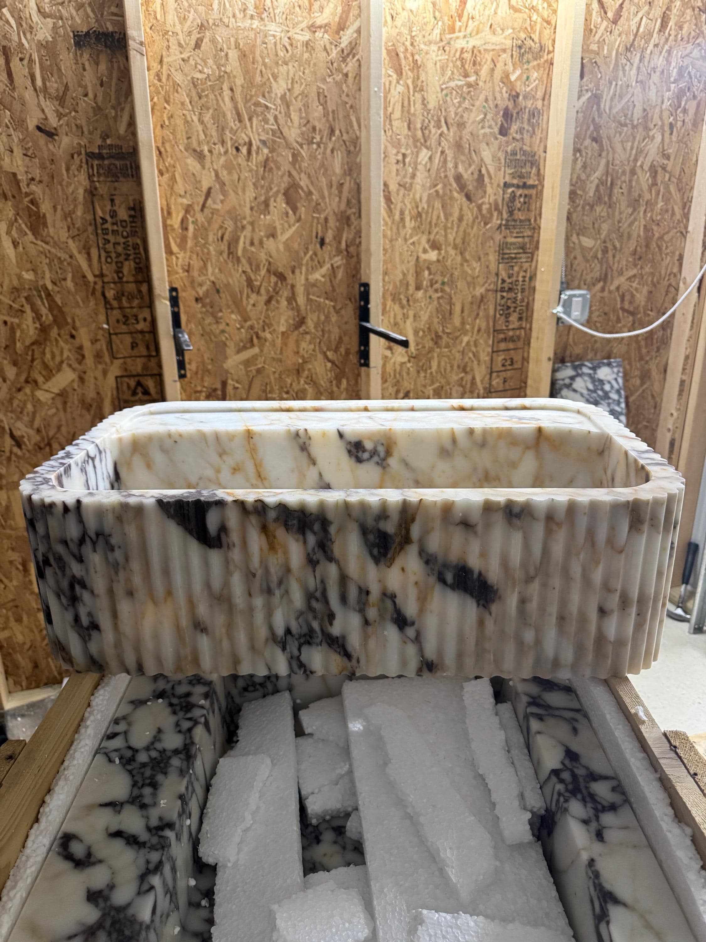 Calacatta Viola Marble Floating Sink: Bathroom Vanity, Powder Room