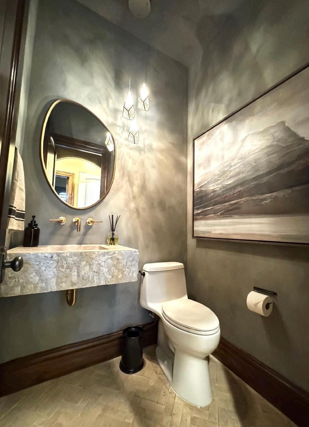 Custom Handmade Beige Travertine Sink Project  For Amy  30”x18”x6” 12” backsplash