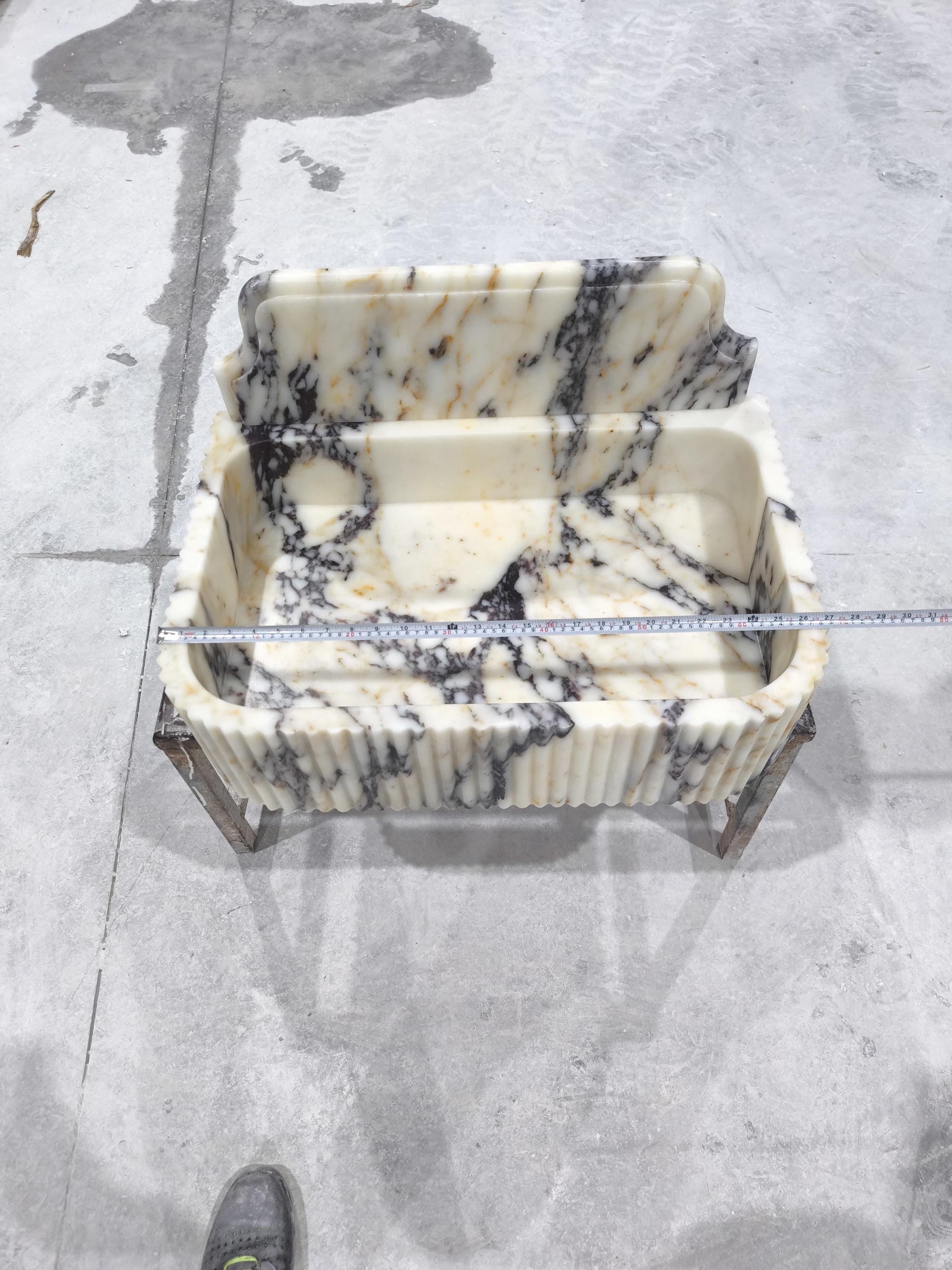 Complete Calacatta Marble Wall Mount Bathroom Sink - 27'' x 18'' 5"