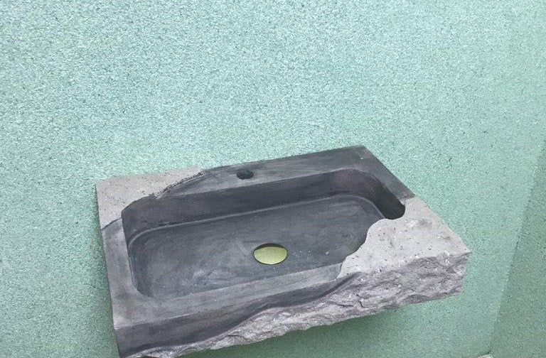 Hand Carved Black Basalt Marble Sink: Natural Stone Bathroom Basin