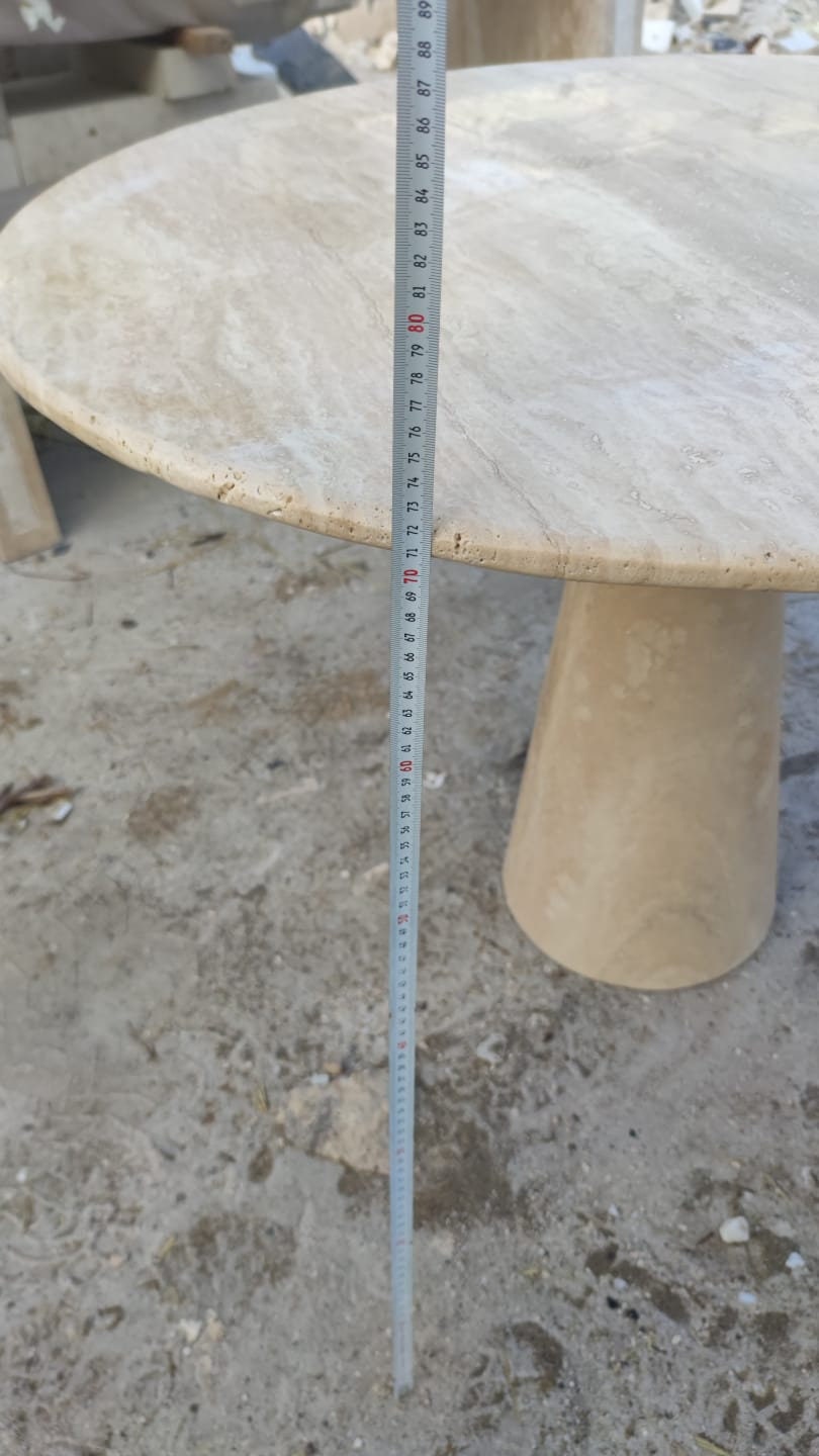 Vintage Travertine Plinth Coffee Table: Custom Natural Stone End Table