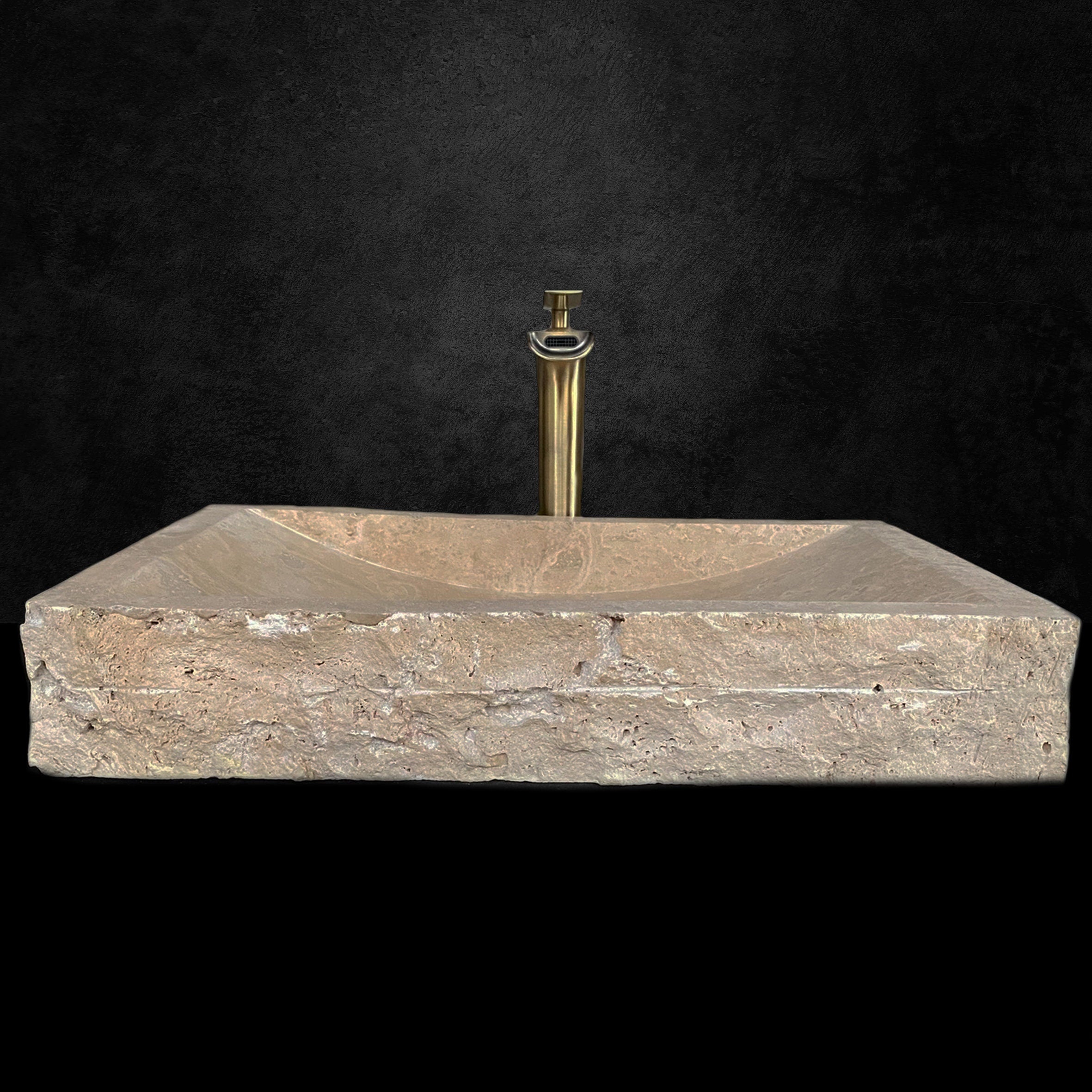 Custom sink for Martha, 24”x16”x6” Handcrafted Travertine Marble Sink: Wall Mounted Washbasin