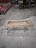 Handcrafted Beige Travertine Rectangular Sink: Natural Stone Bathroom Sink (60x20x6)