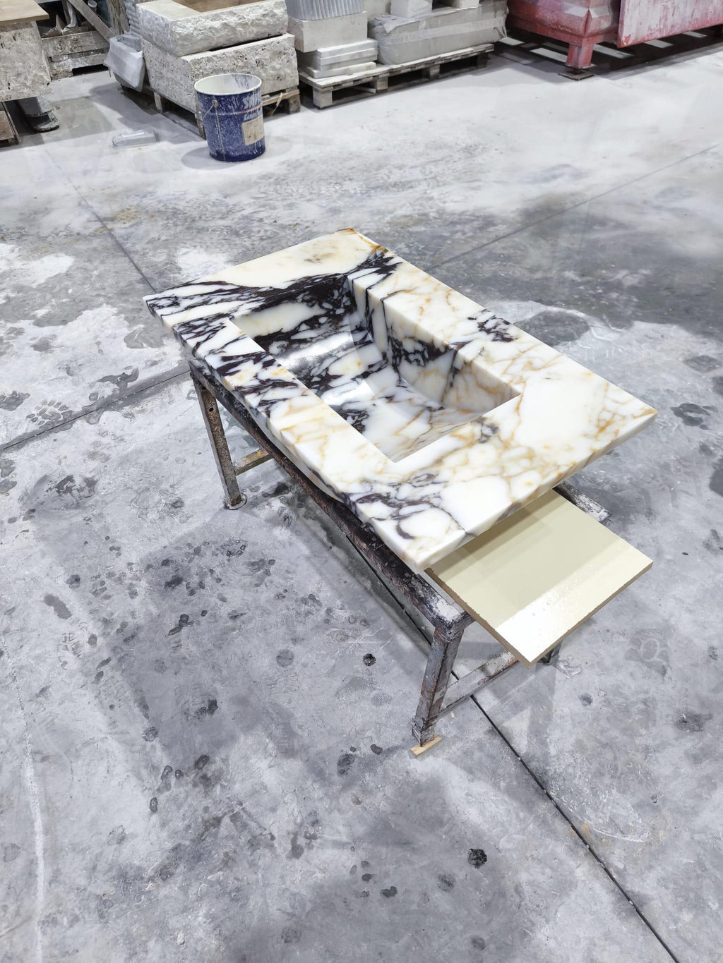 Calacatta Viola  Marble Vessel Sink: Handcrafted Natural Stone Bathroom Sink