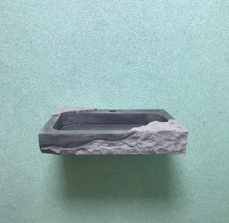 Hand Carved Black Basalt Marble Sink: Natural Stone Bathroom Basin