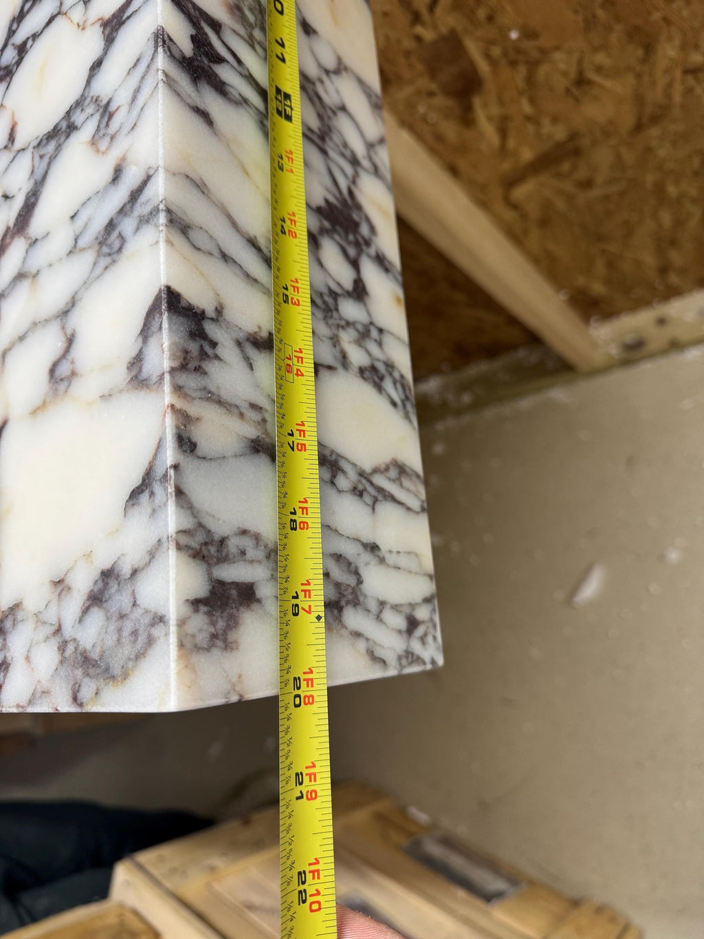 Handmade Calacatta Marble Wall Mount Sink with Backsplash