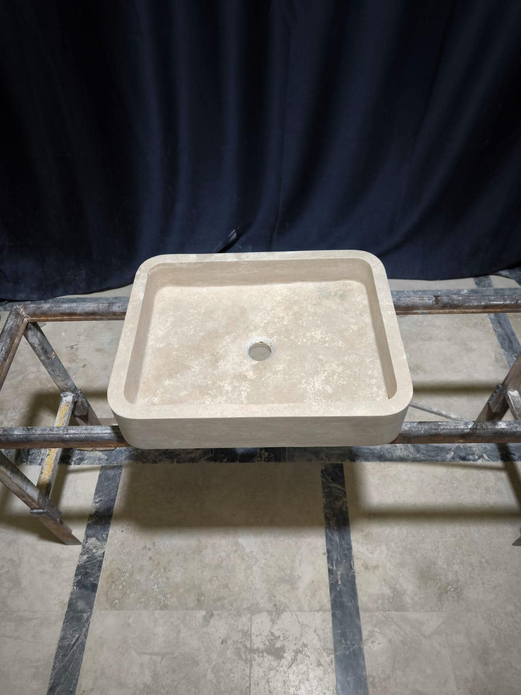 Travertine Bathroom Sink – Smooth Finish Natural Stone Vanity