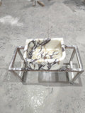 Handcrafted Calacatta Viola Marble Vessel Sink: Natural Stone Basin