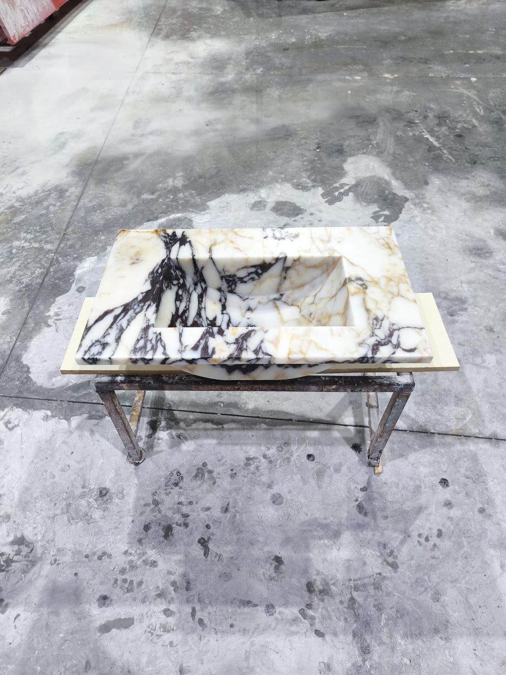 Calacatta Viola  Marble Vessel Sink: Handcrafted Natural Stone Bathroom Sink