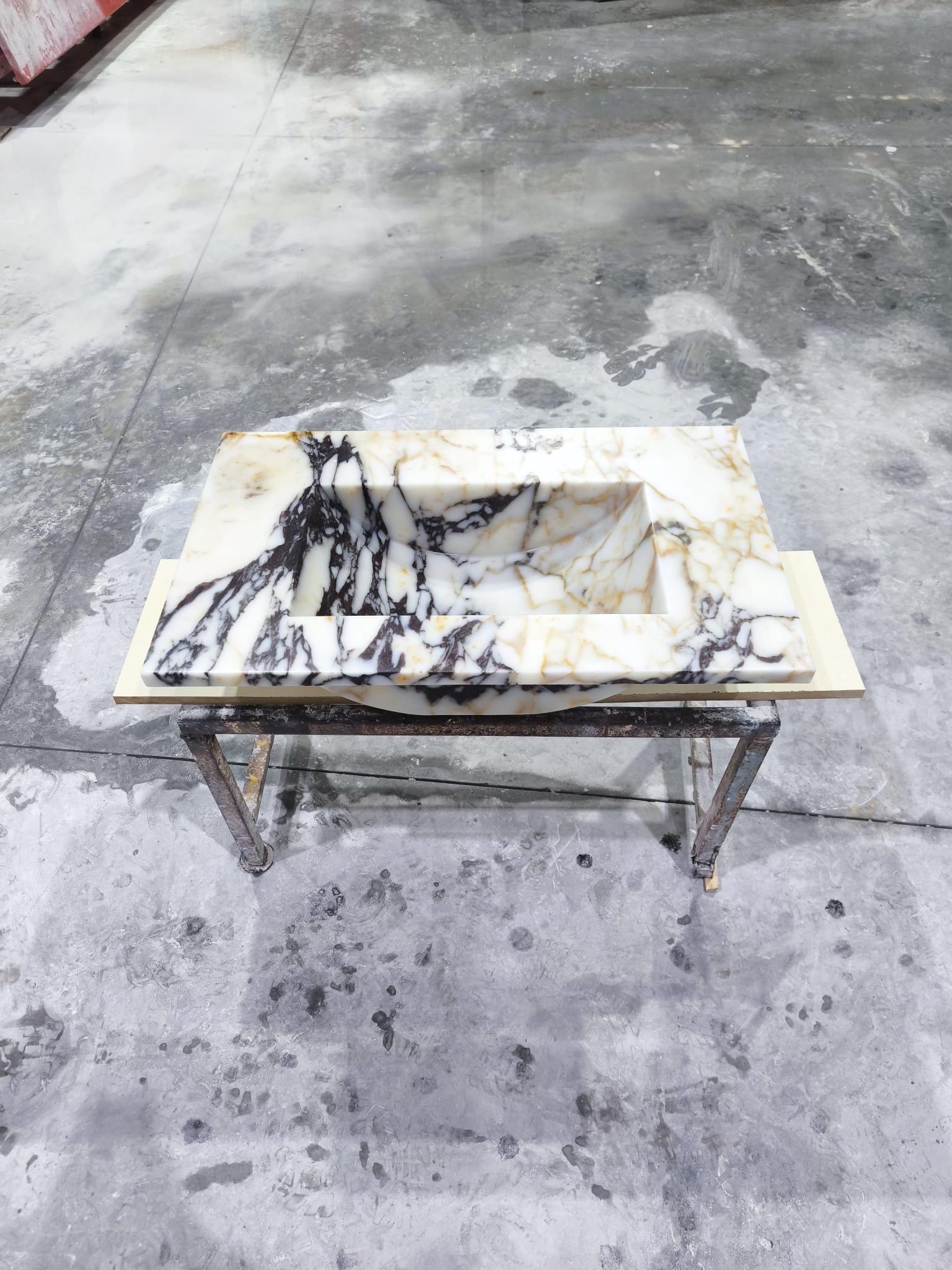 Calacatta Viola  Marble Vessel Sink: Handcrafted Natural Stone Bathroom Sink