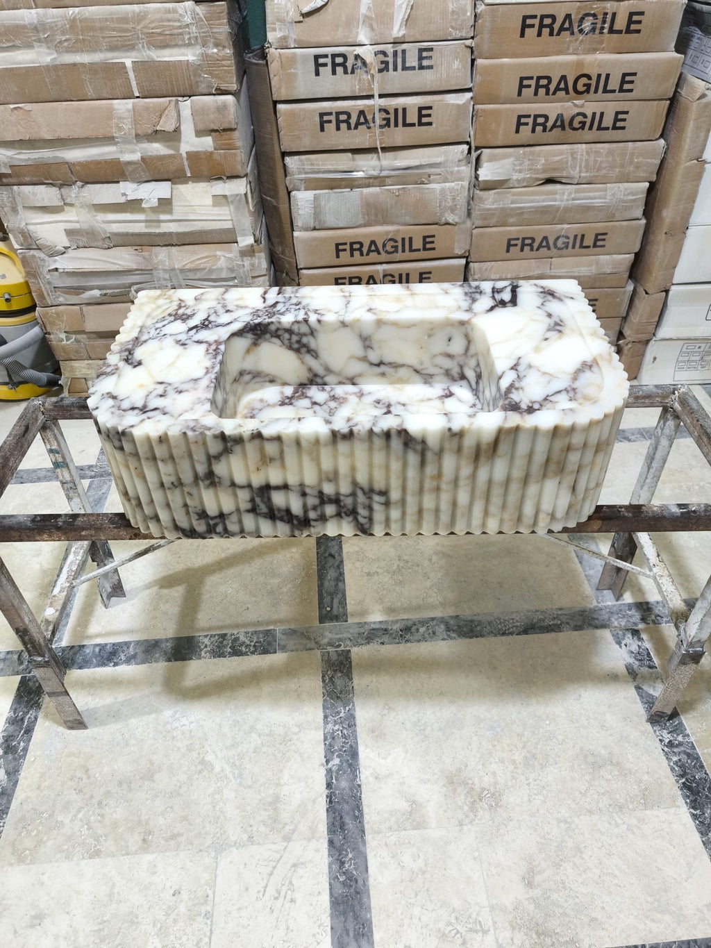 Custom Project for Sue 34"x21"x6" Viola Marble Deck mounted sink Including Wall bracktes