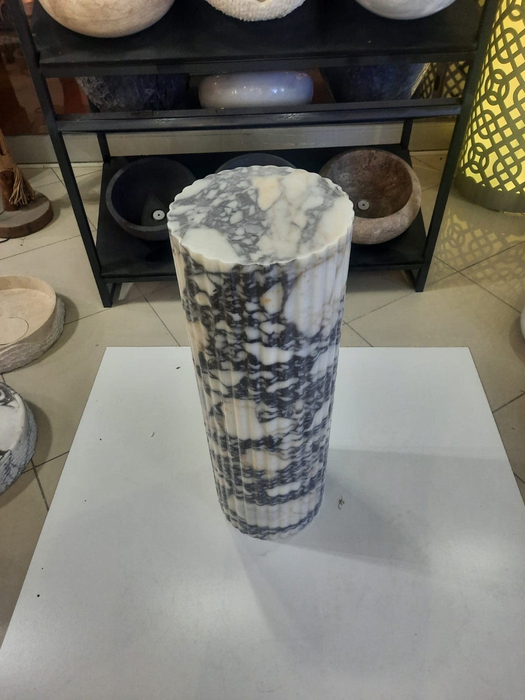 Calacatta Viola Marble Plinth: Pedestal Coffee Table