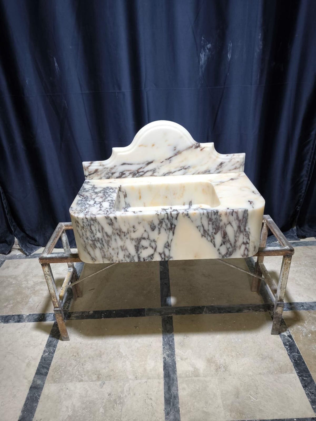 Handcrafted Calacatta Lilac Marble Vessel Sink: Natural Stone Bathroom Sink