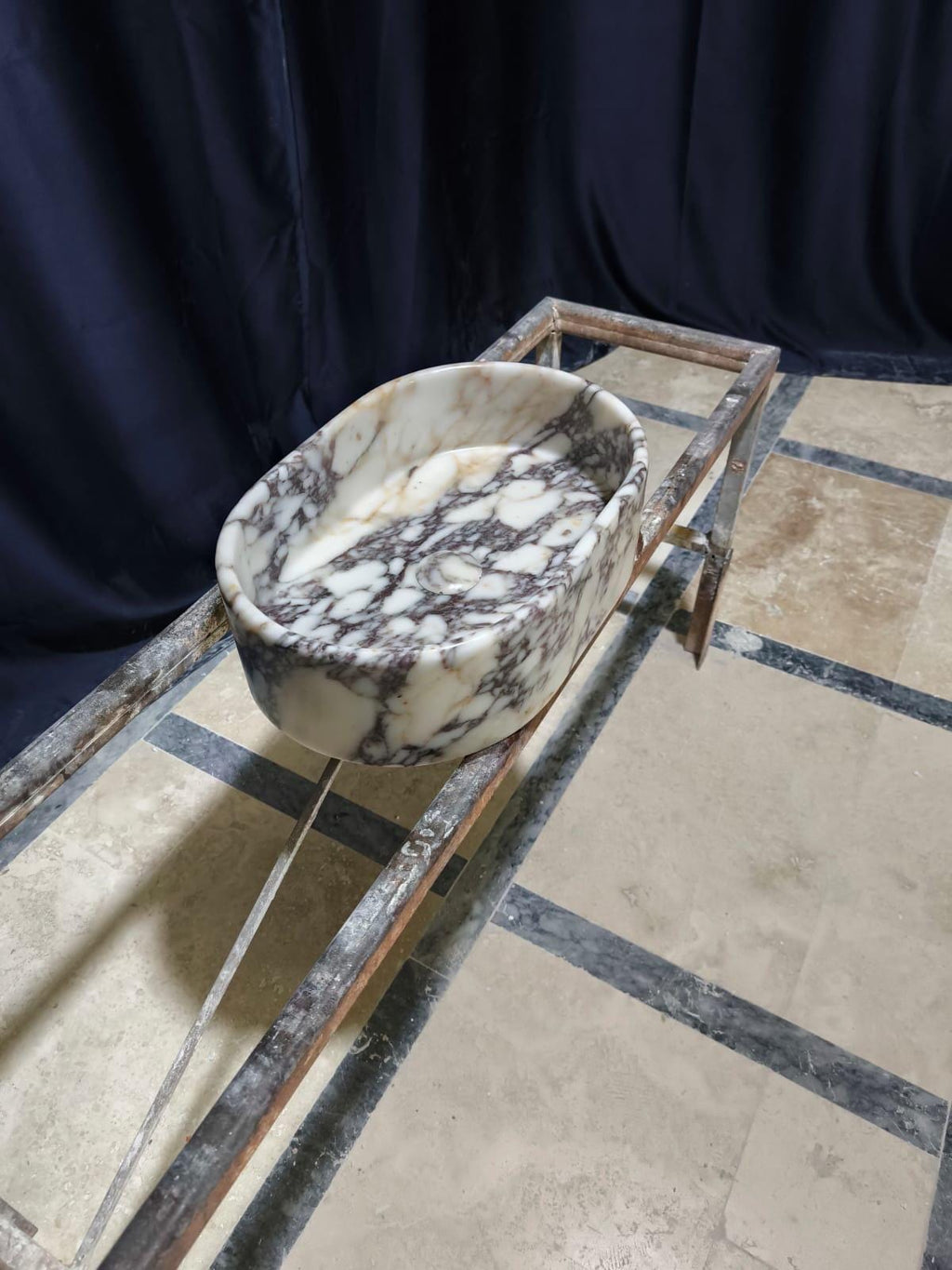 Custom Calacatta sink for Stephanie 24”x16x5”