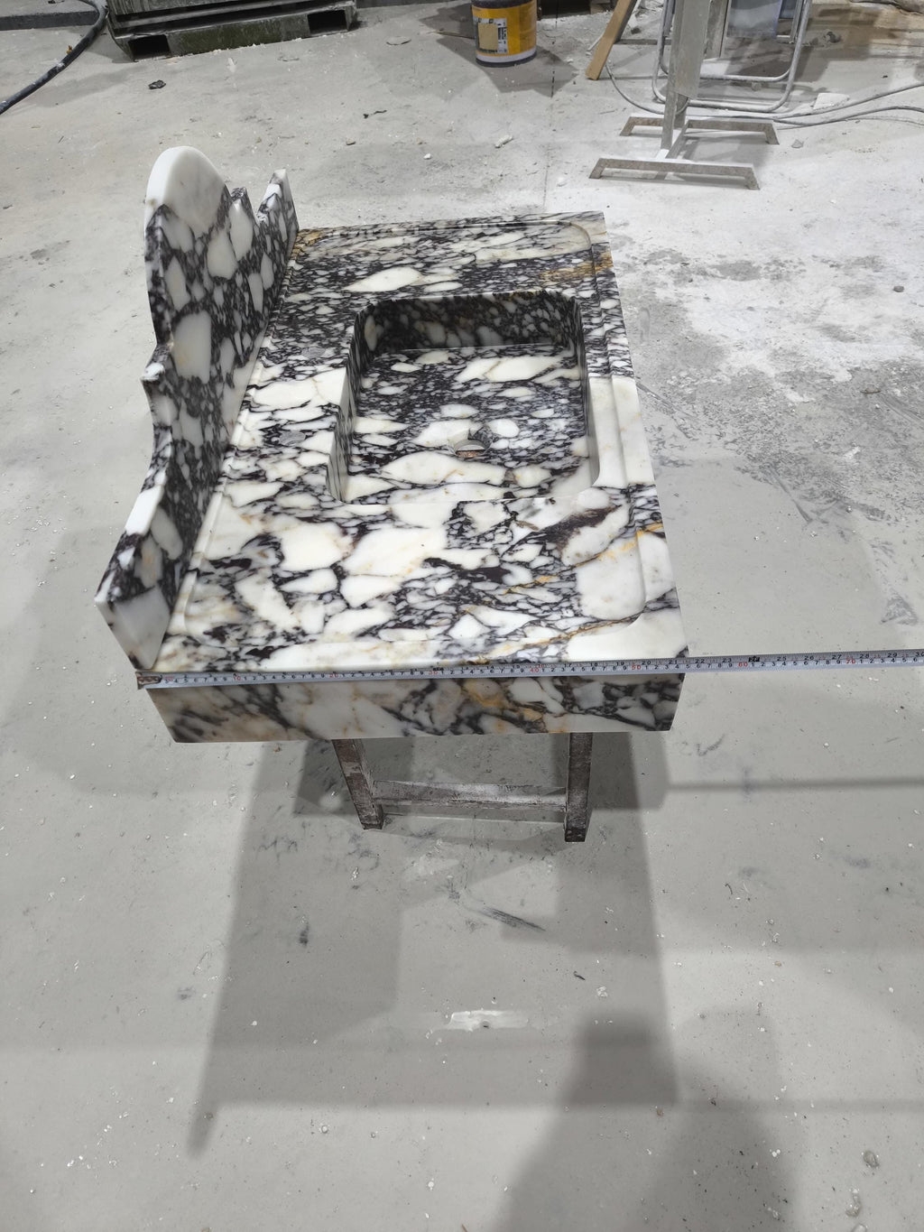Calacatta Viola Marble Wall Mount Sink: Bathroom Powder Room