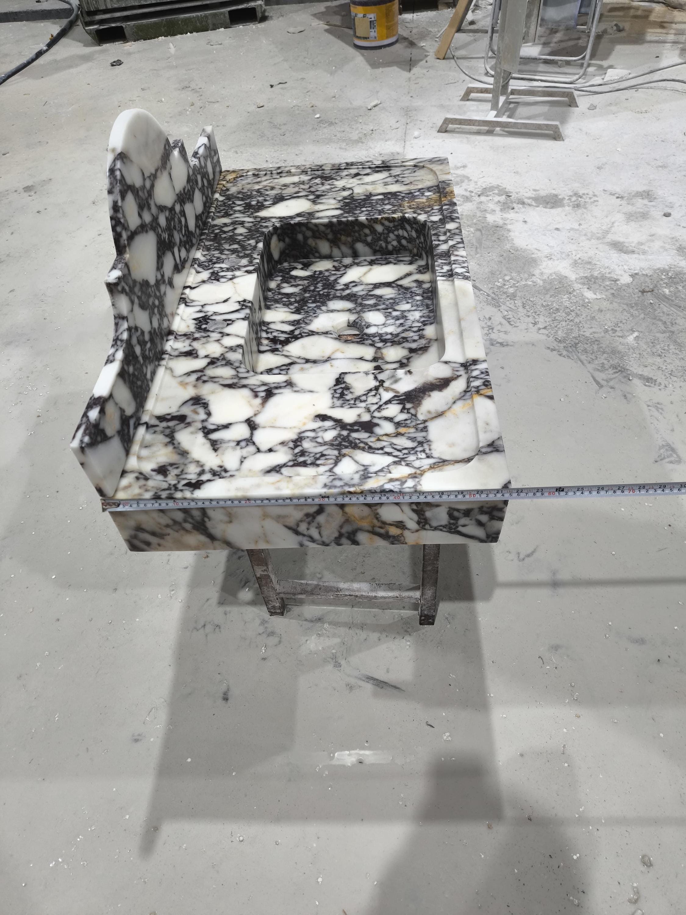 Calacatta Viola Marble Wall Mount Sink: Bathroom Powder Room