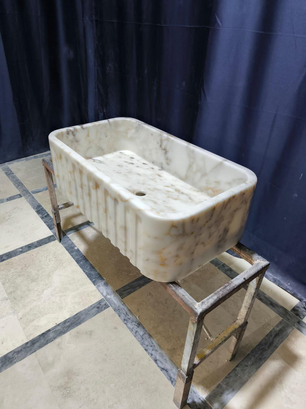 Handmade Calacatta Gold Marble Sink: Natural Stone Vessel Bathroom Vanity