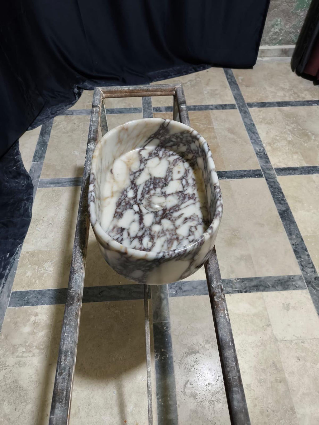 Calacatta Viola Marble Vessel Sink: Handcrafted Natural Stone Basin